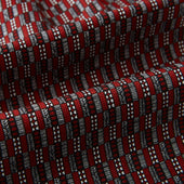 Red Hatched Mosaic Printed Silk Cravat