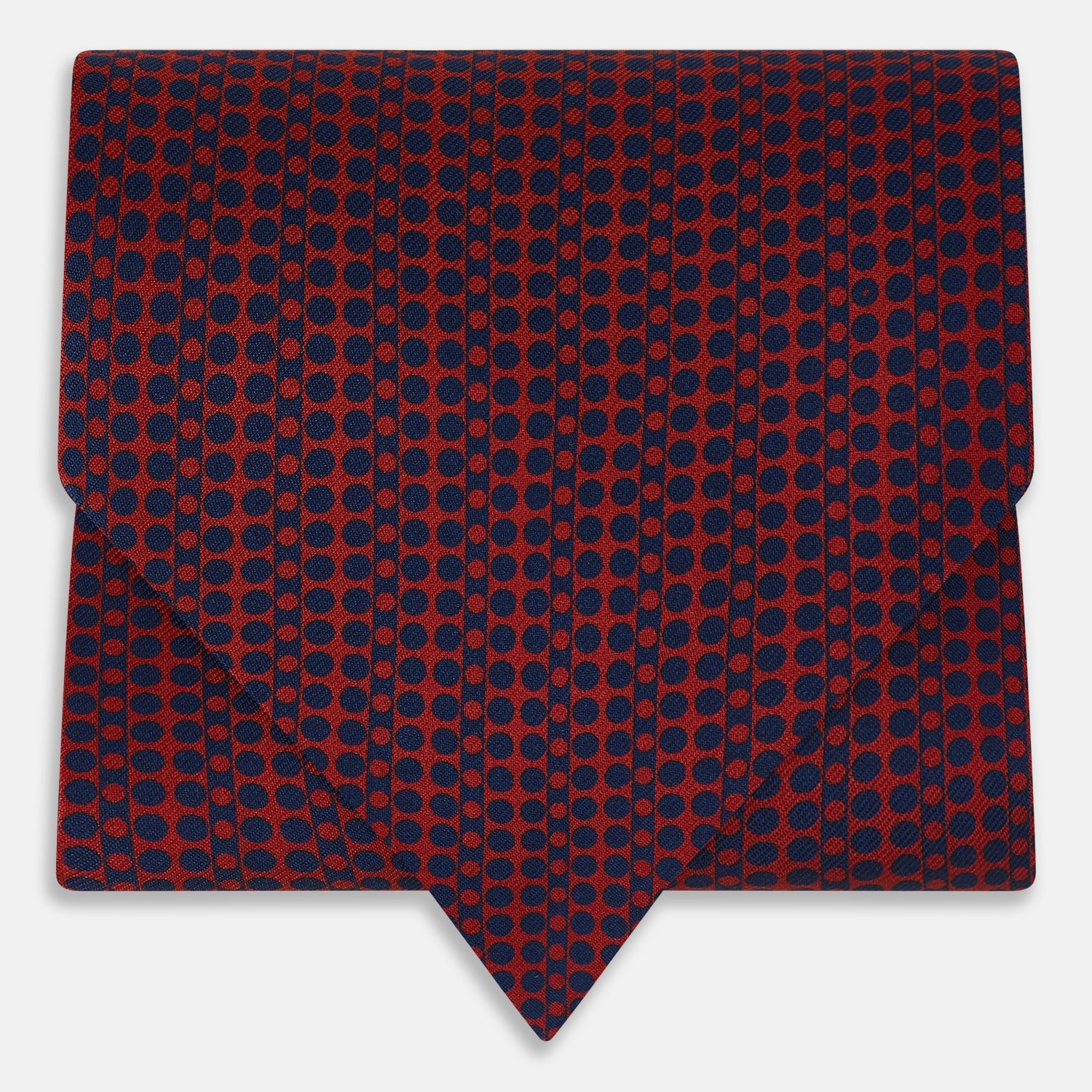 Red Micro-Dot Bar Printed Silk Cravat