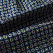 Contrasting Rosette Medallion Printed Silk Cravat