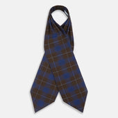 And Brown Tartan Silk Blend Cravat