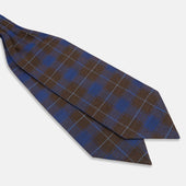 And Brown Tartan Silk Blend Cravat