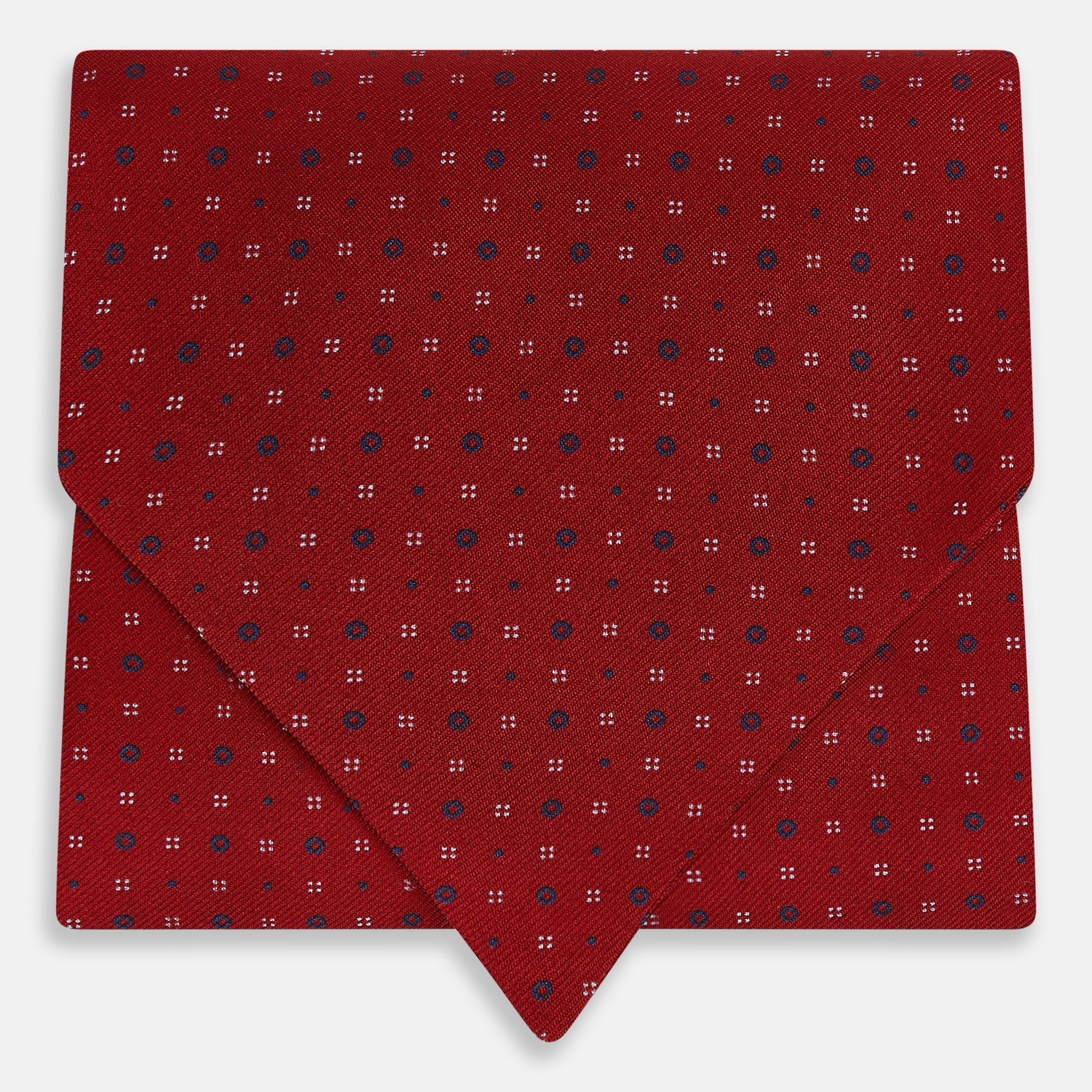 Red Geometric Pin Dot Printed Silk Cravat