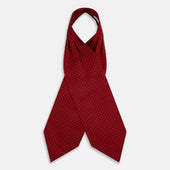 Red Geometric Pin Dot Printed Silk Cravat
