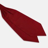 Red Geometric Pin Dot Printed Silk Cravat