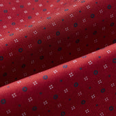 Red Geometric Pin Dot Printed Silk Cravat