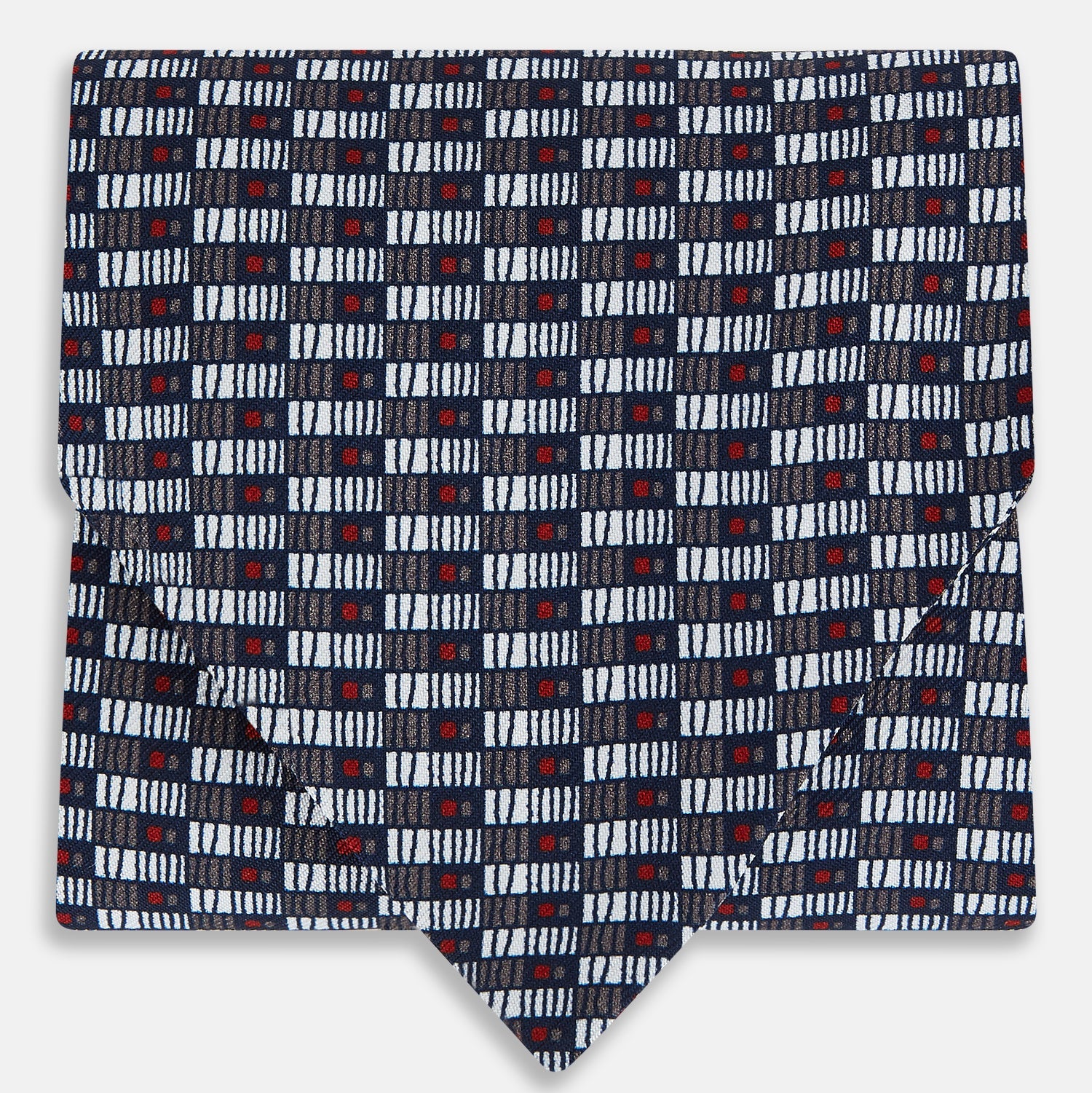 Ash Hatched Mosaic Silk Cravat