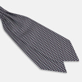 Ash Hatched Mosaic Silk Cravat