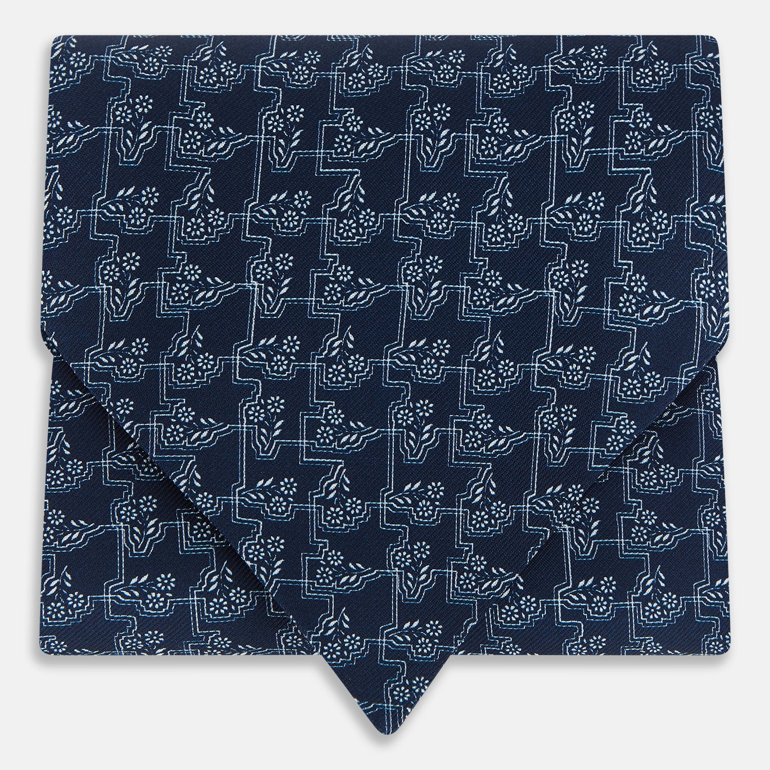 Floral Jigsaw Printed Silk Cravat