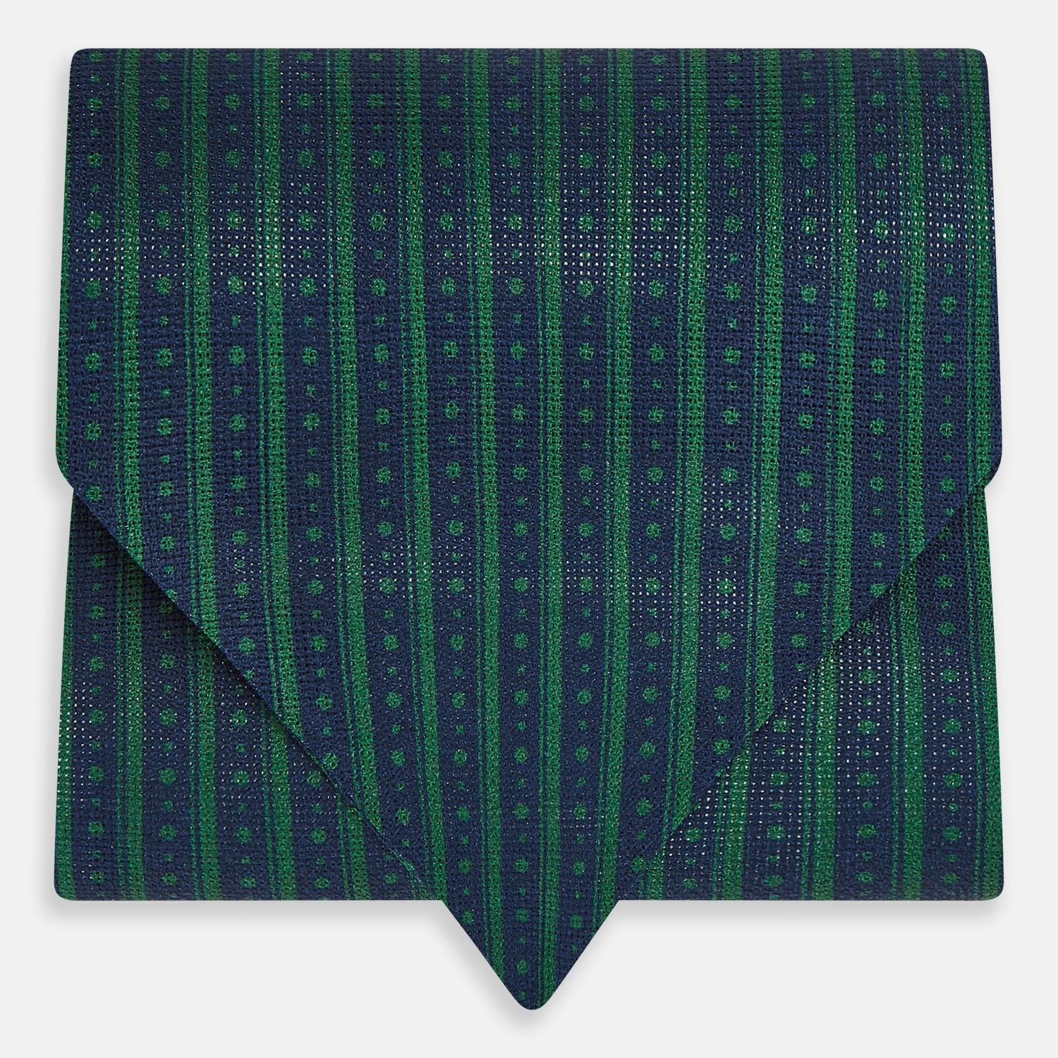 Green Beaded Ticking Stripe Silk Cravat