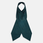 Green Beaded Ticking Stripe Silk Cravat