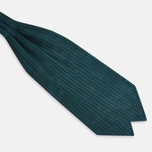 Green Beaded Ticking Stripe Silk Cravat