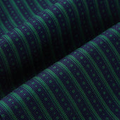 Green Beaded Ticking Stripe Silk Cravat