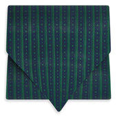Green Beaded Ticking Stripe Silk Cravat