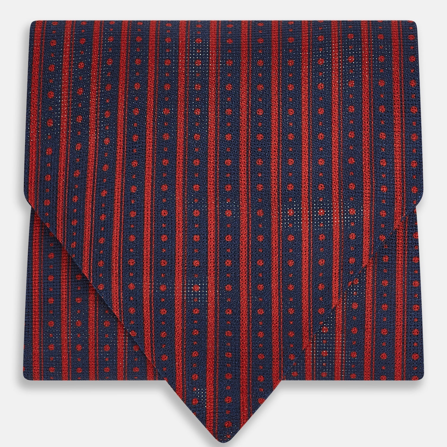 Red Beaded Ticking Stripe Printed Silk Cravat