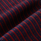 Red Beaded Ticking Stripe Printed Silk Cravat