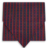 Red Beaded Ticking Stripe Printed Silk Cravat