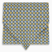 Citrus Abstract Quatrefoil Foulard Printed Silk Cravat
