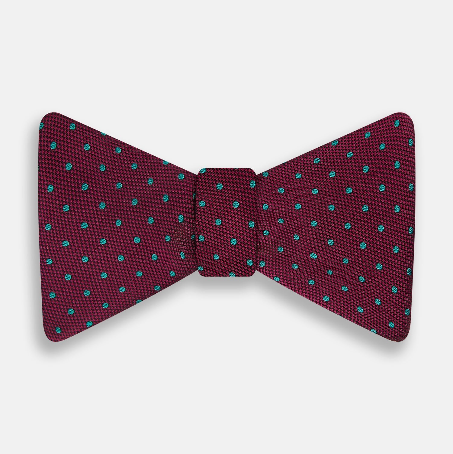 Green and Magenta Spot Silk Bow Tie