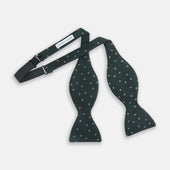 Pale And Green Micro Dot Silk Bow Tie