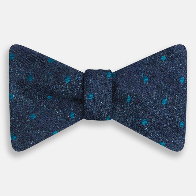 Teal Micro Dot Silk Bow Tie