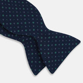 Geometric Pin Dot Printed Silk Bow Tie