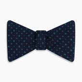 Geometric Pin Dot Printed Silk Bow Tie