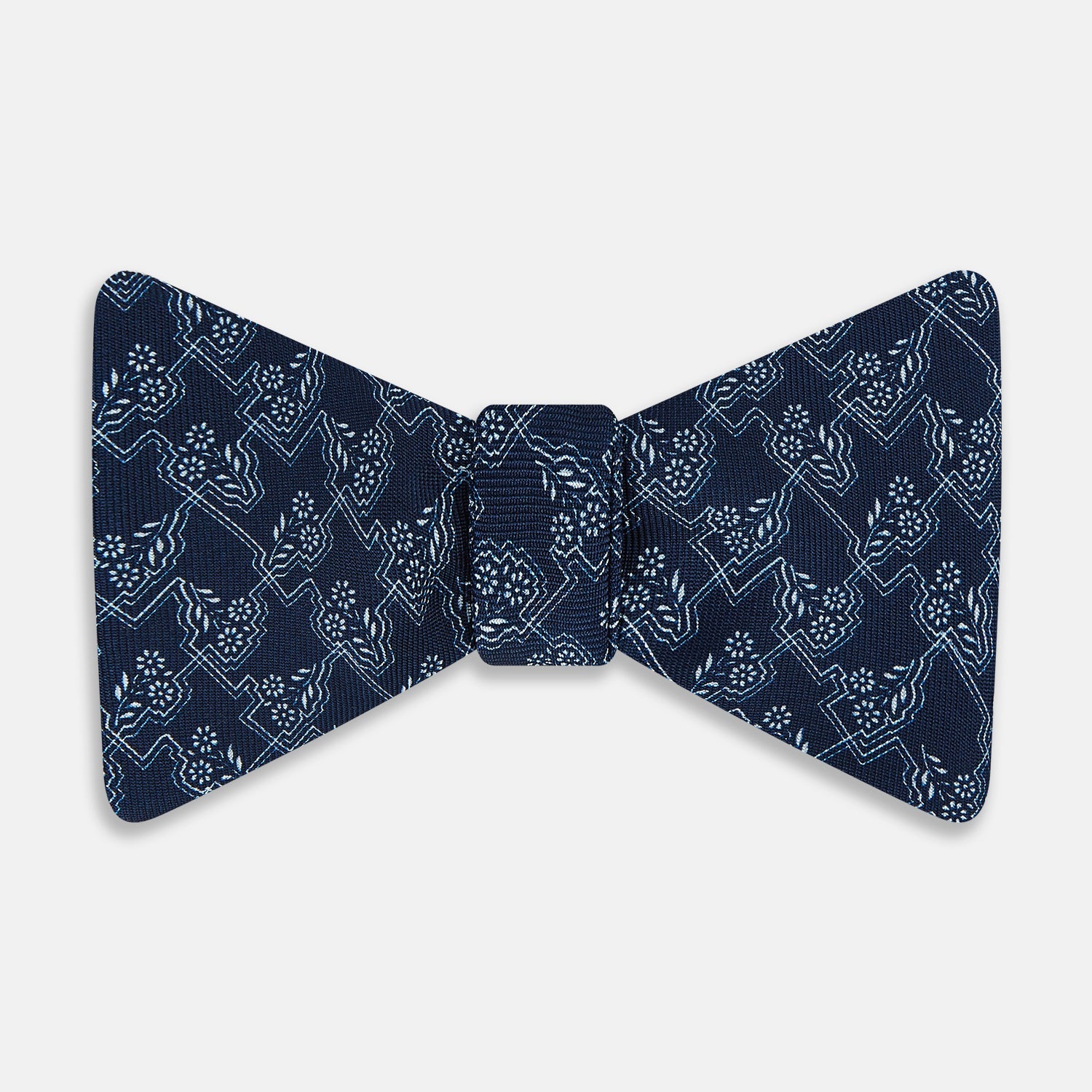 Floral Jigsaw Printed Silk Bow Tie