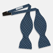 Floral Tile Pattern Printed Silk Bow Tie