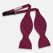 Dotted Check Pattern Printed Silk Bow Tie