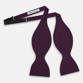 Micro Dot Bar Printed Silk Bow Tie