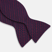 Micro Dot Bar Printed Silk Bow Tie