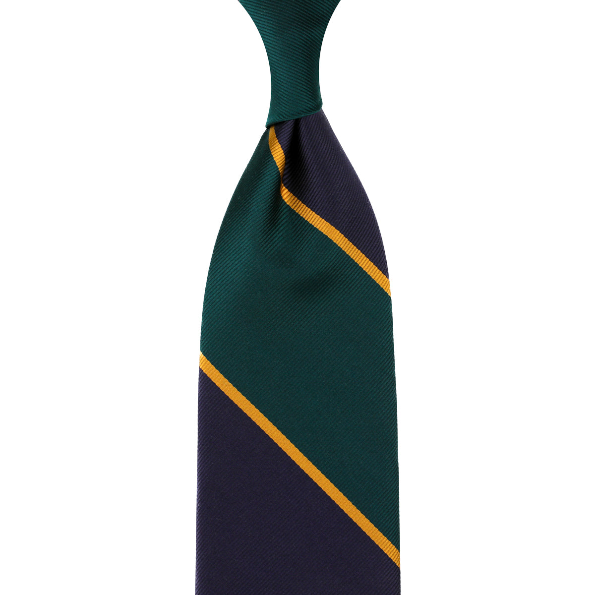 Japanese Repp Stripe Silk Tie Forest Eggplant