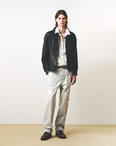 Western Trucker Leather Jacket