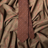 Dotted Grenadine Garza Fina Bespoke Tie Brown Pink