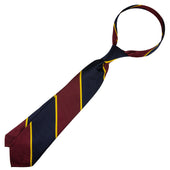 Japanese Repp Stripe Silk Tie Navy Burgundy Gold
