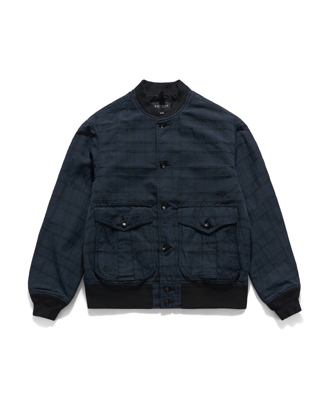 TENDER BLOUSON JACKET / NAVY LINEN CHECK