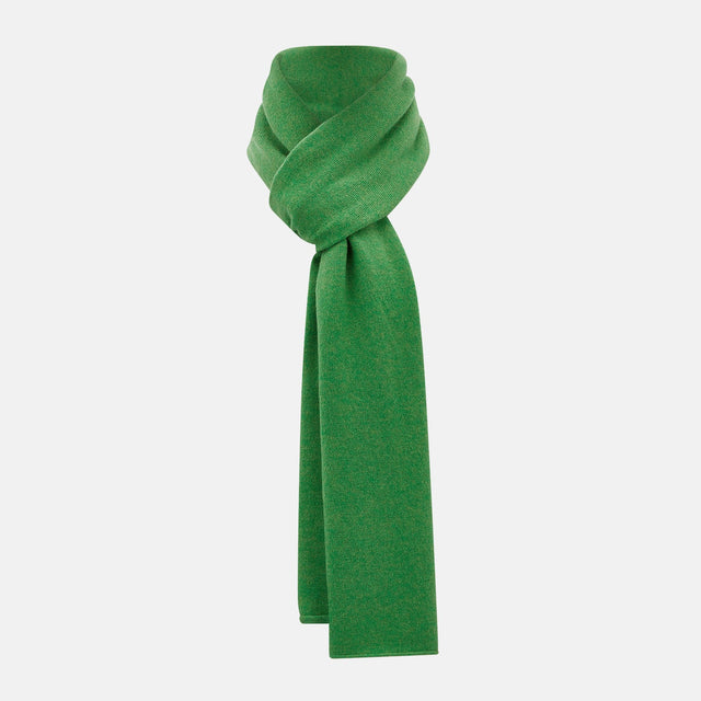 Plain Kelly Green Cashmere Knitted Scarf