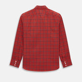 Dark Red Grid Check Windsor Shirt