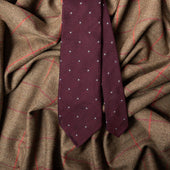 Dotted Grenadine Garza Fina Bespoke Tie Burgundy Grey