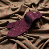 Dotted Grenadine Garza Fina Bespoke Tie Burgundy Grey