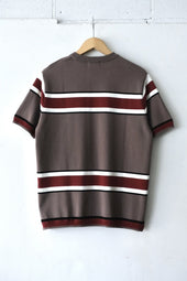 Fujito Border Knit T Shirt Purple Gray Wine Directors Web Shop Powered By Base