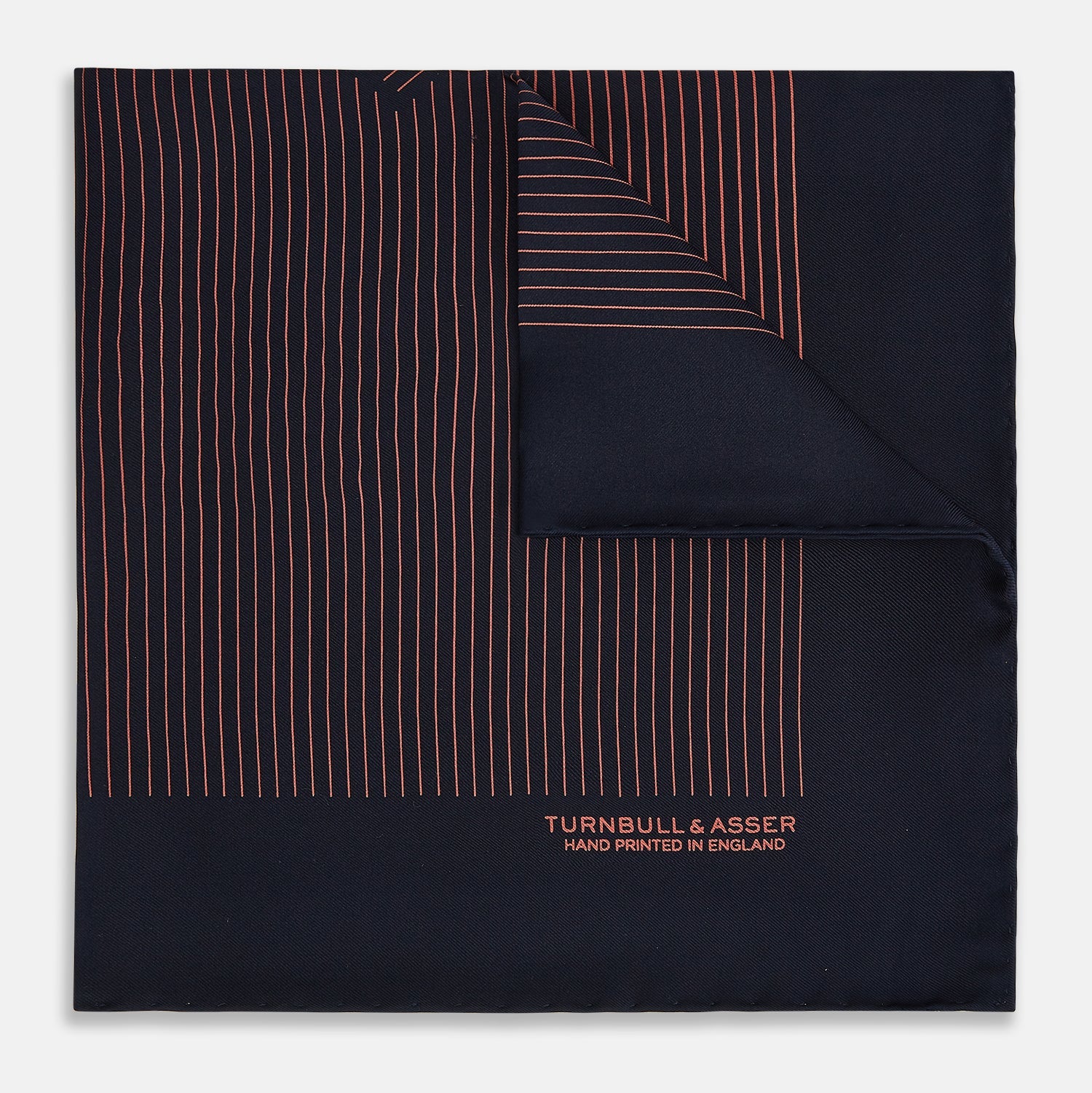 And Orange Stripe Silk Pocket Square