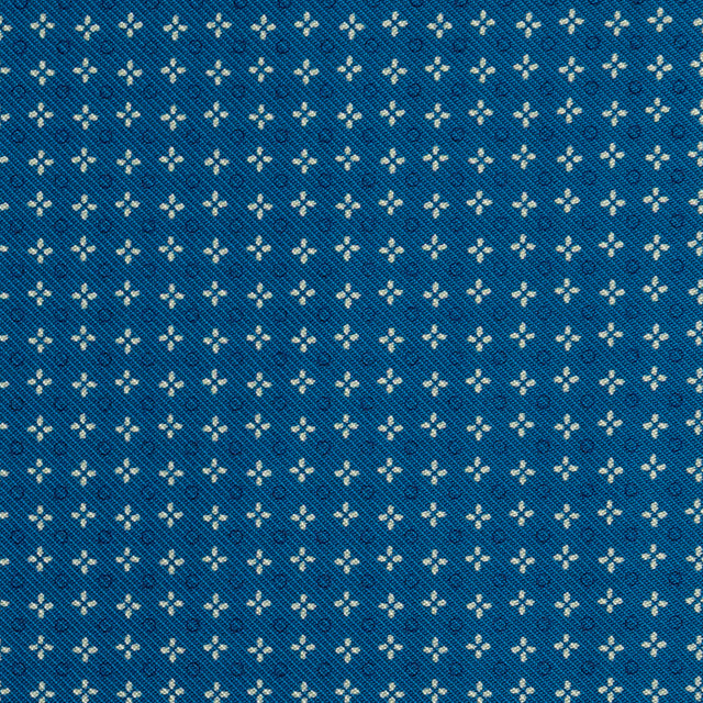 Floral Printed Silk Bespoke Tie - Air Force Blue