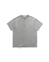 Henley Neck T Shirts Melange Grey
