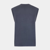 Grey Fine Merino V Neck Vest