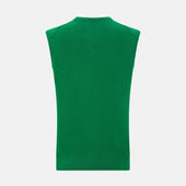 Grass Green Cashmere V Neck Vest