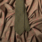 Dotted Grenadine Garza Fina Bespoke Tie Olive
