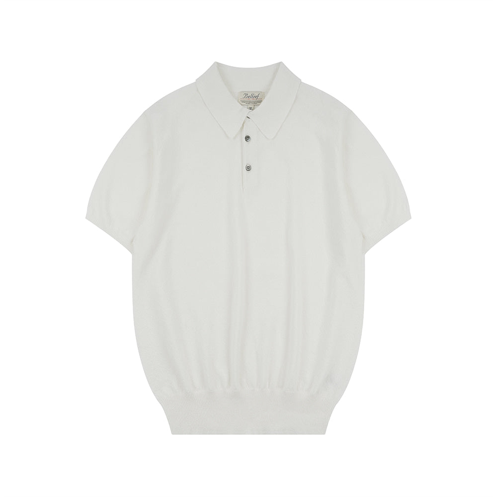 Essential Boucle Cotton Short Sleeve Polo Knit