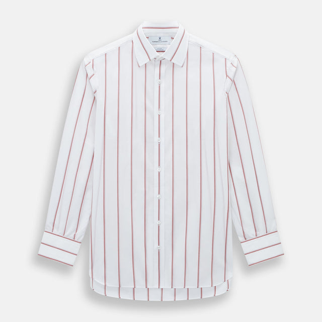 Dark Red Track Stripe Mayfair Shirt