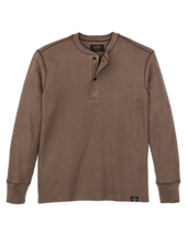 Waffle Knit Henley - Brown